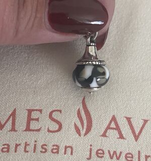 NWT James Avery Retired Marble Collection Conical Glass Art Charm